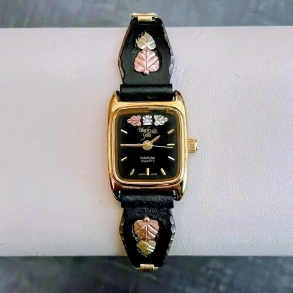 Black Hills Gold Diamond Watch with Gold Leaf Band - Picture 13 of 13